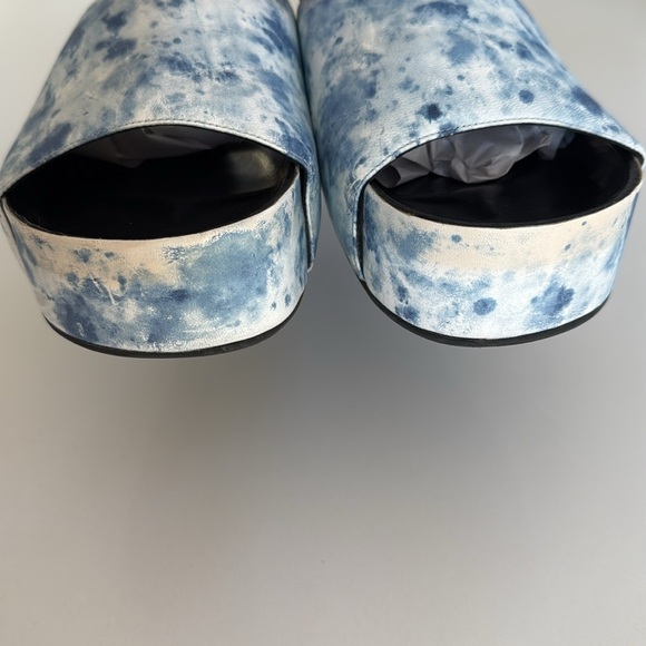 Simone Miller Blue white Tie Dye Cloudy Platform Sandal Bubble Slides Size 38/8 - Picture 4 of 16
